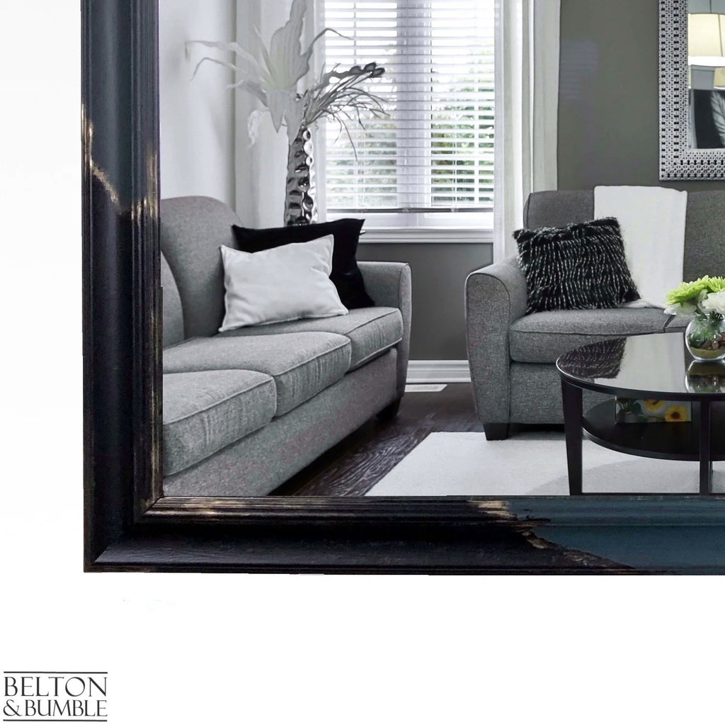 Large Rectangular Wall Hanging Mirror in Black, Teal and Gold-Belton & Bumble