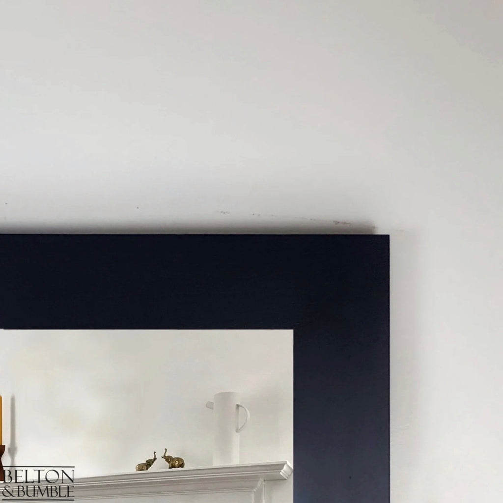Large Rectangular Wall Hanging Mirror in Blue and Gold-Belton & Bumble