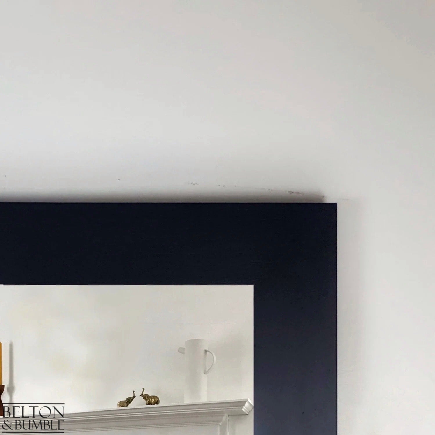 Large Rectangular Wall Hanging Mirror in Blue and Gold-Belton & Bumble