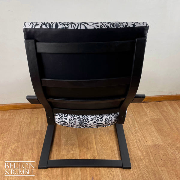 Monochrome Rocker Chair with Tiger Print – back view showing overall layout