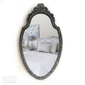 Multi Toned Grey Fleur De Lis Carved Mirror-Belton & Bumble