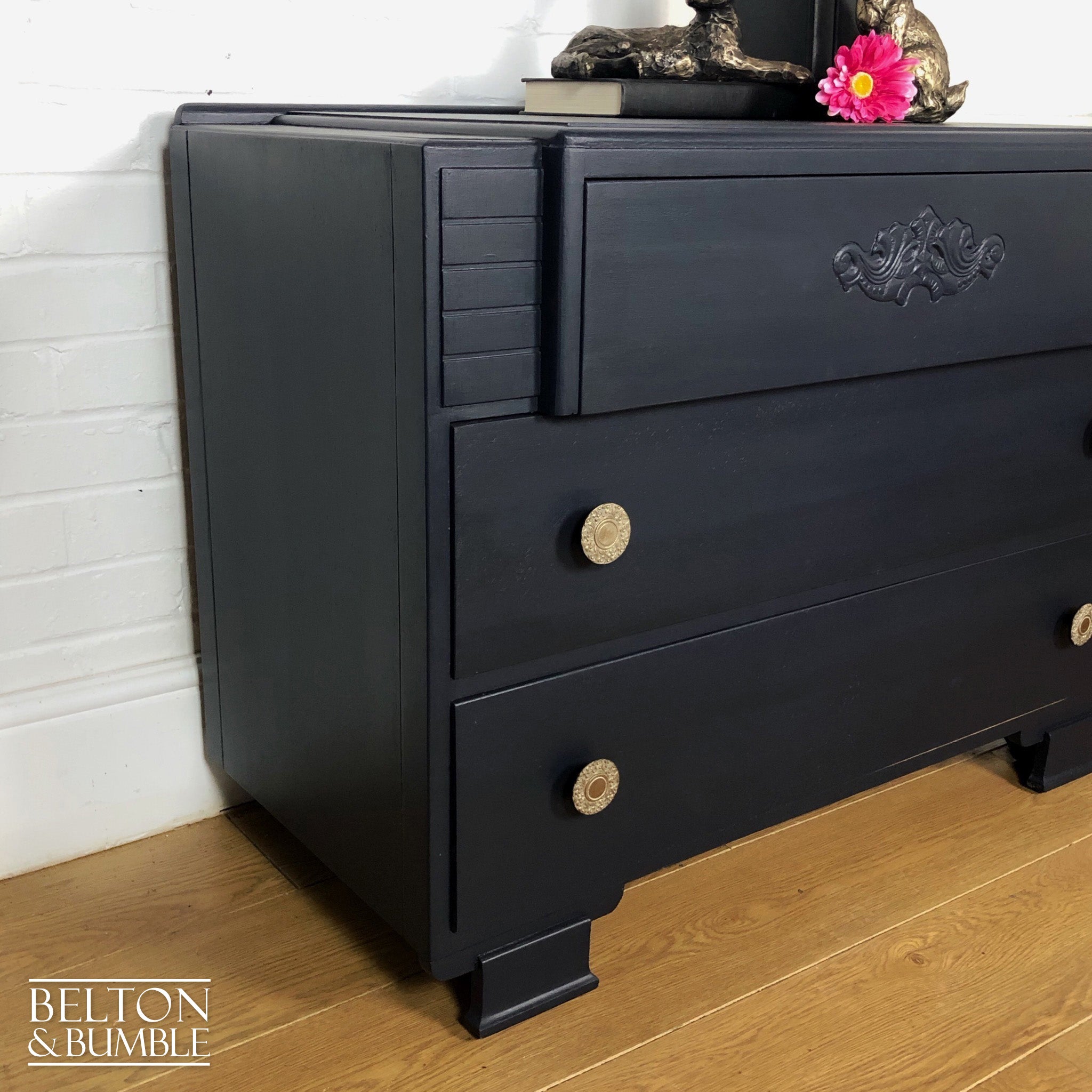 Navy Blue Chest of Drawers-Belton & Bumble