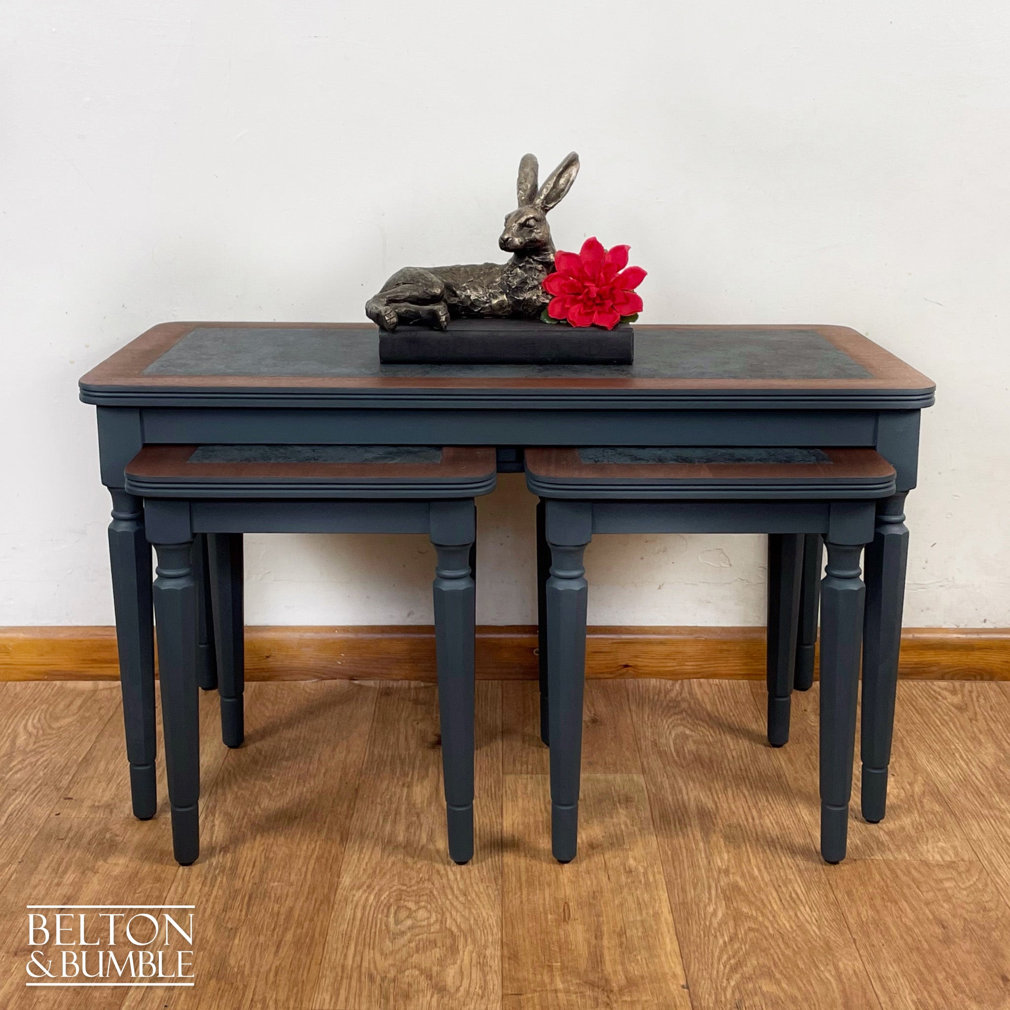 Coffee Table Nest of Tables In Blue-Belton & Bumble