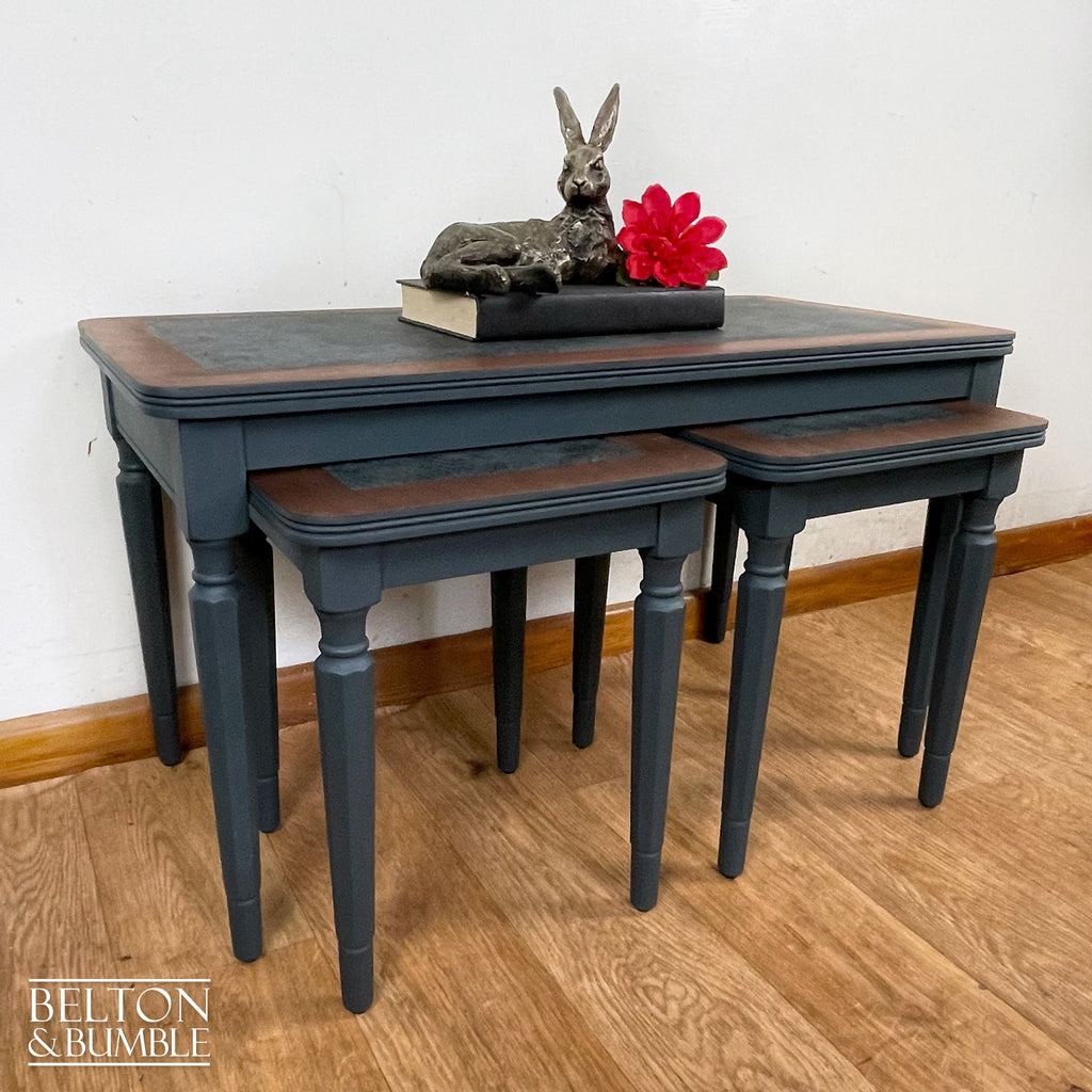 Coffee Table Nest of Tables In Blue-Belton & Bumble