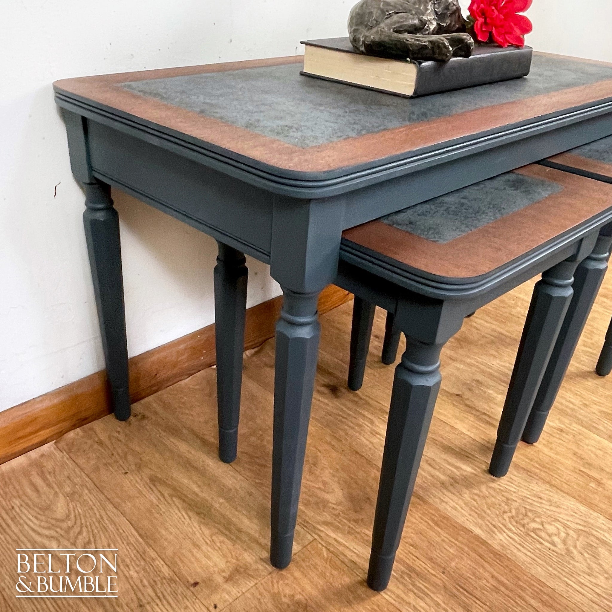 Coffee Table Nest of Tables In Blue-Belton & Bumble
