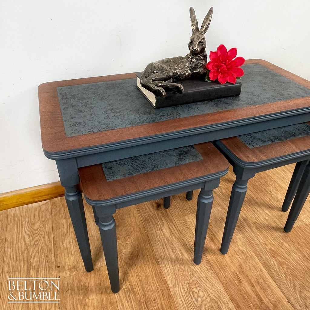 Coffee Table Nest of Tables In Blue-Belton & Bumble
