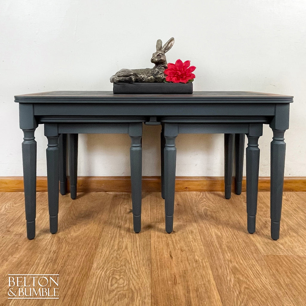 Coffee Table Nest of Tables In Blue-Belton & Bumble