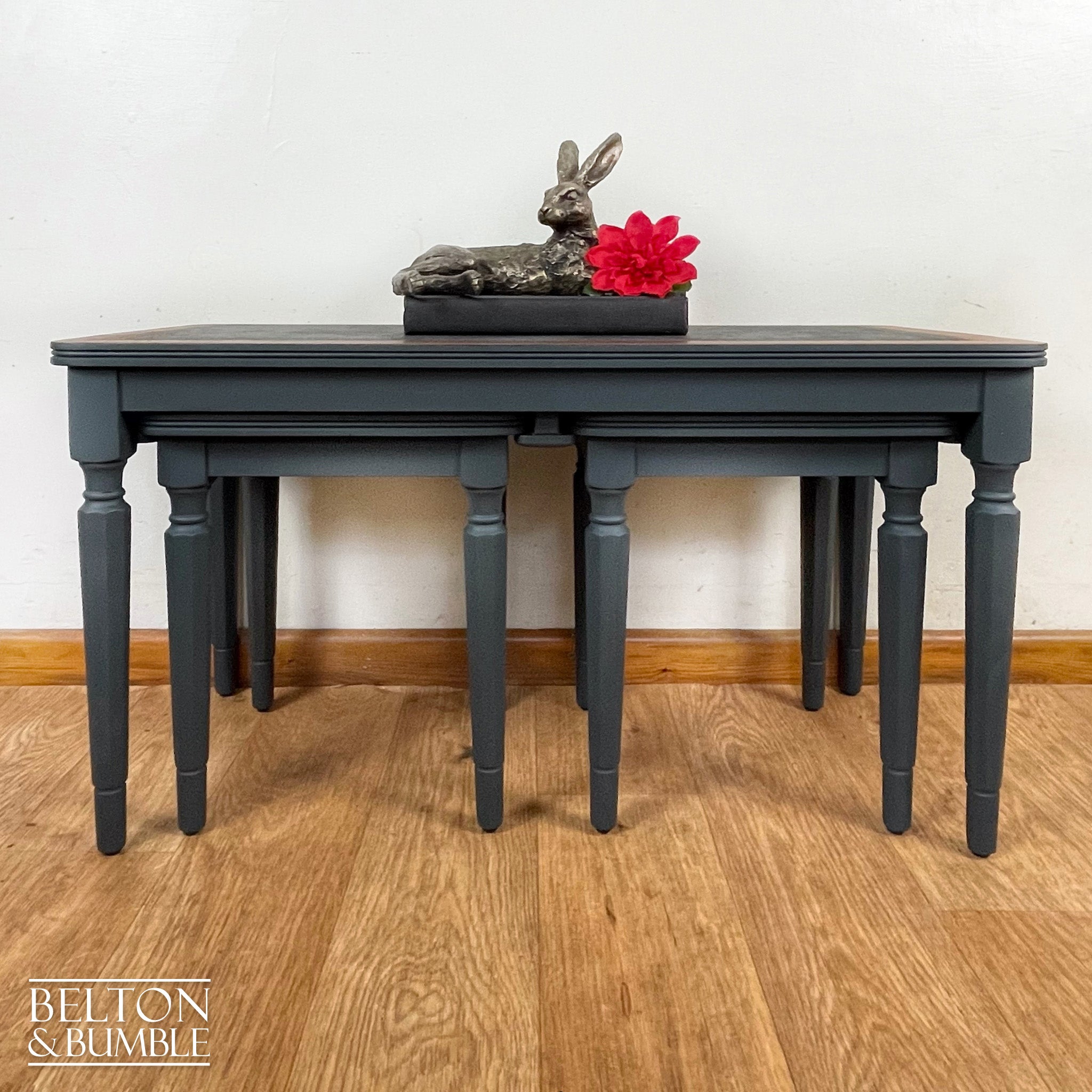 Coffee Table Nest of Tables In Blue-Belton & Bumble
