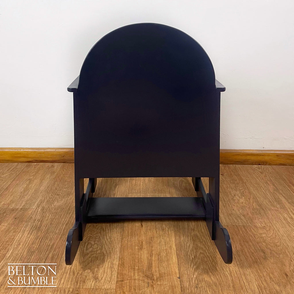 Navy Childs Rocking Chair – back view showing overall layout