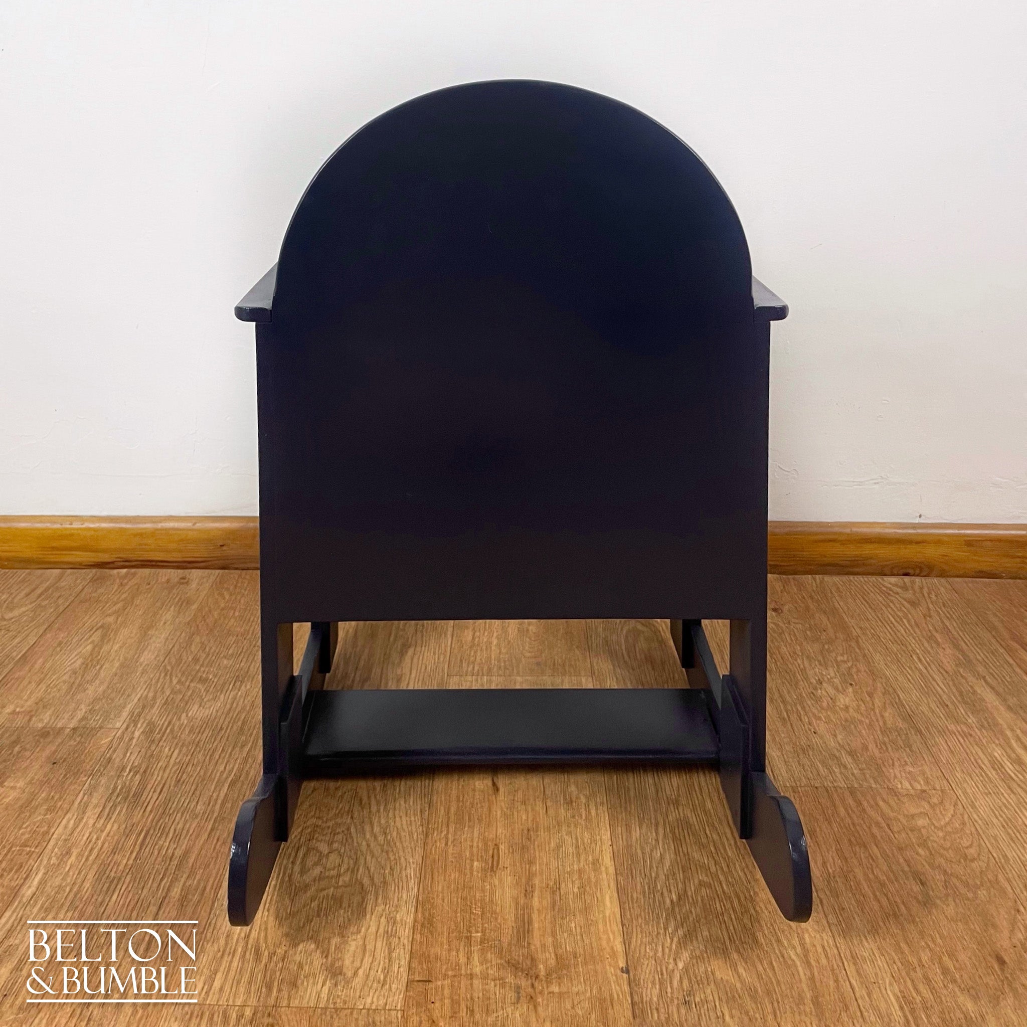 Navy Childs Rocking Chair – back view showing overall layout