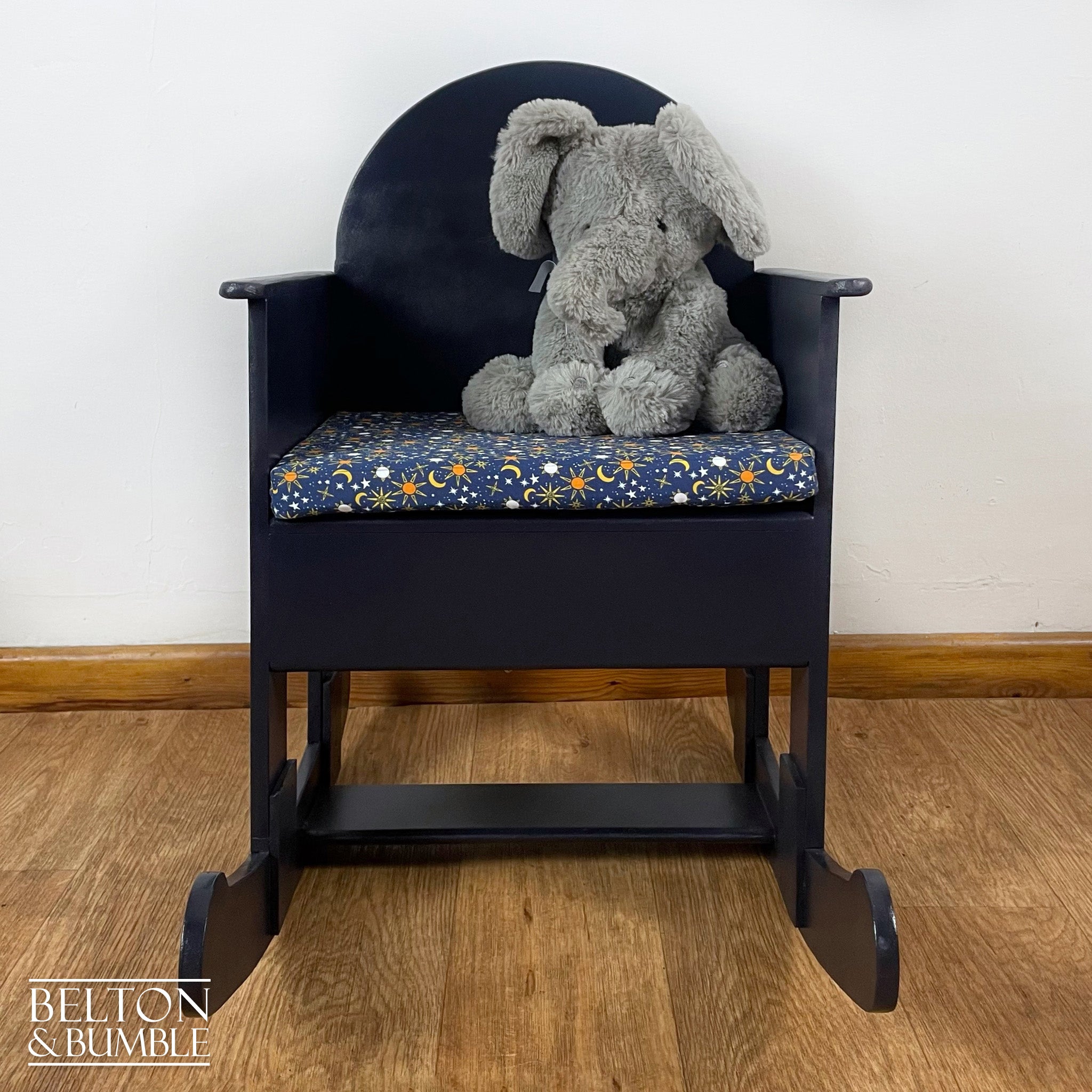 Navy Childs Rocking Chair – front view showing overall layout
