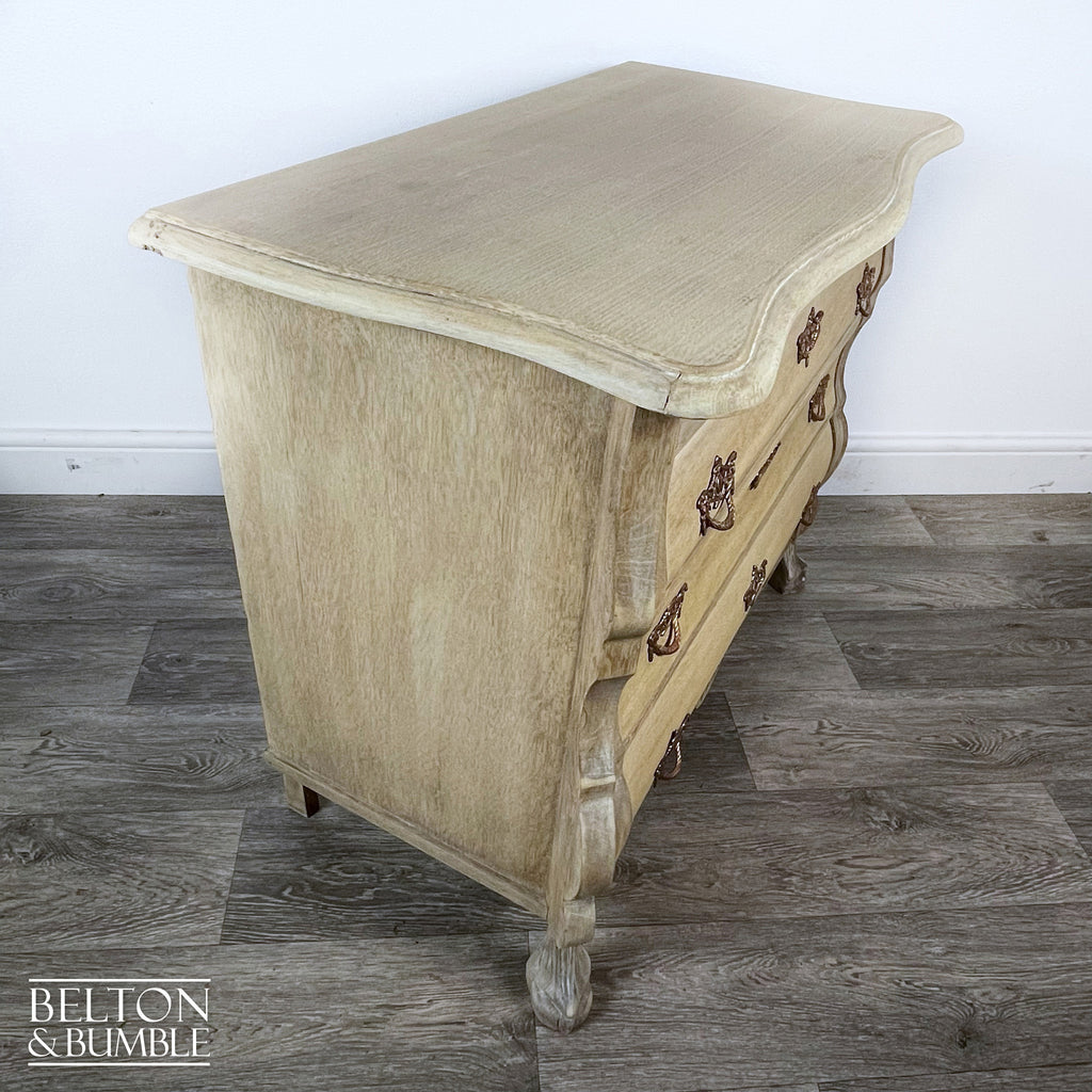 Bombe Style Three Drawer Chest of Drawers in Oak-Belton & Bumble