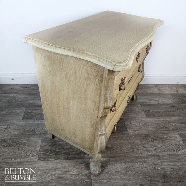 Bombe Style Three Drawer Chest of Drawers in Oak-Belton & Butler