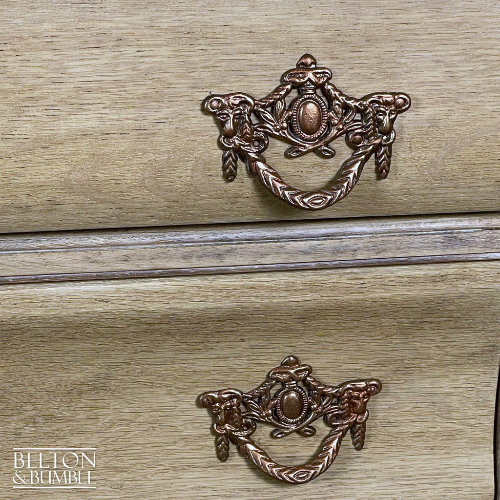Bombe Style Three Drawer Chest of Drawers in Oak-Belton & Bumble