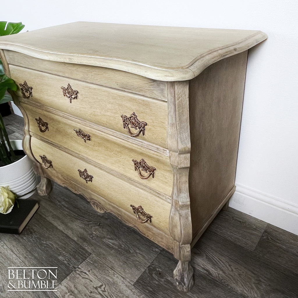 Bombe Style Three Drawer Chest of Drawers in Oak-Belton & Bumble