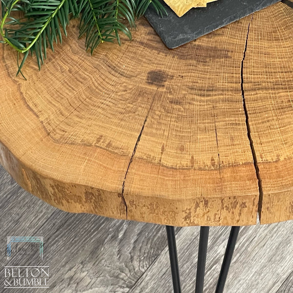 Oak Slice Black  Resin Coffee Table – close up of resin top