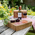 Oak Slice Cheese & Bread Board 44 cm – lifestyle table setting to show presentation