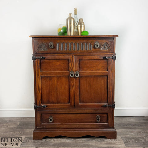 Old Charm Furniture Drinks Cabinet / Entertainment Unit — front view with drawer and twin cupboard doors closed