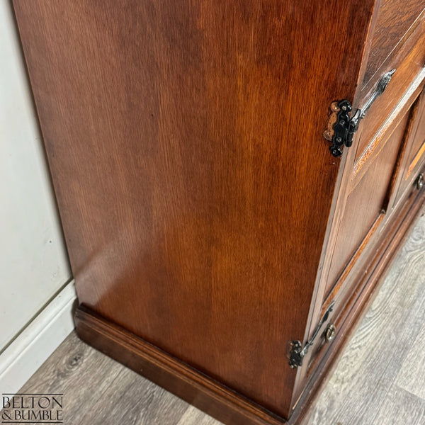 Old Charm Furniture Drinks Cabinet / Entertainment Unit — Close-up showing side view hinge holes