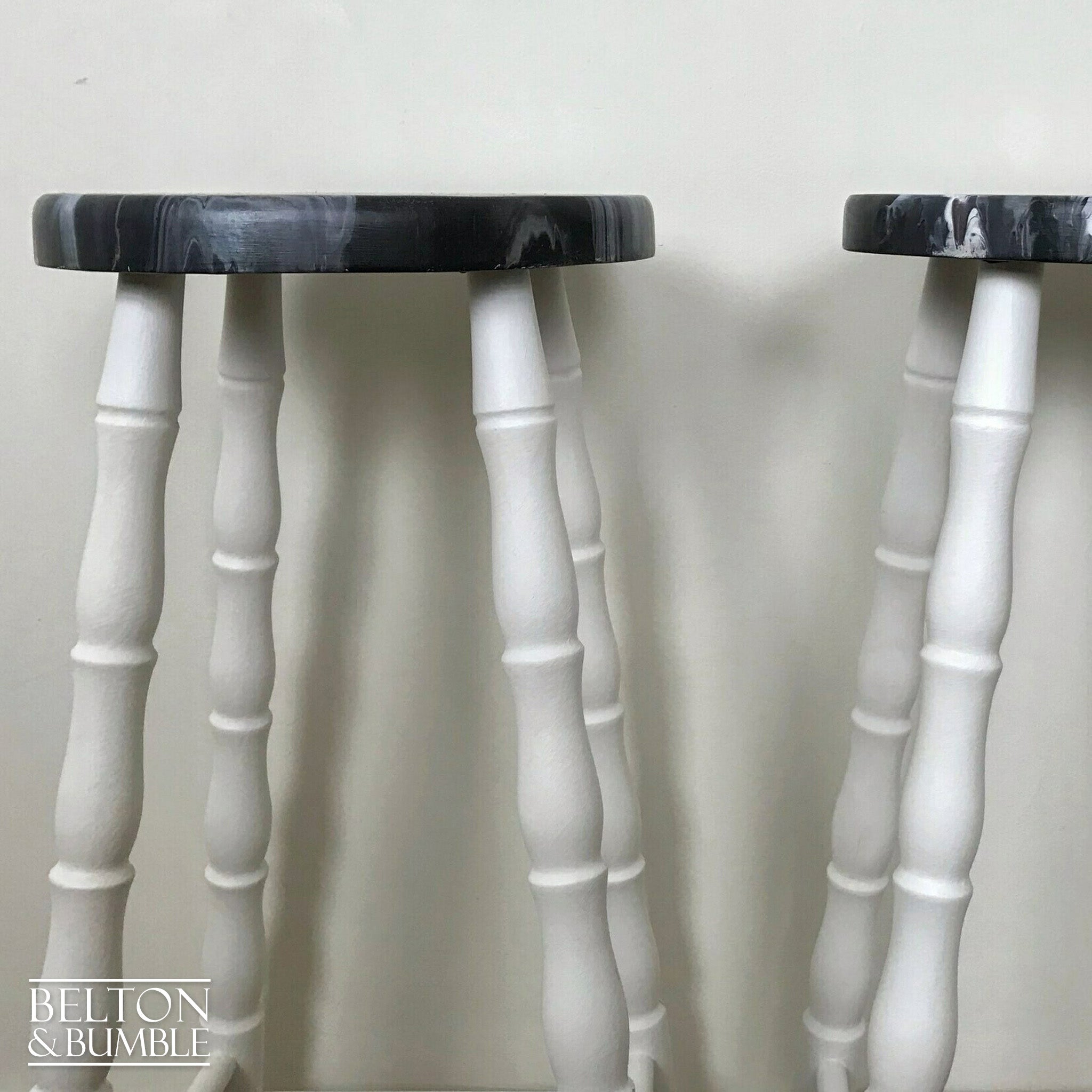 Solid Wood White Set of Bar Stools-Belton & Bumble