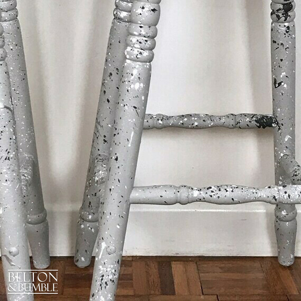 Solid Wood Light Grey Set of Bar Stools-Belton & Bumble