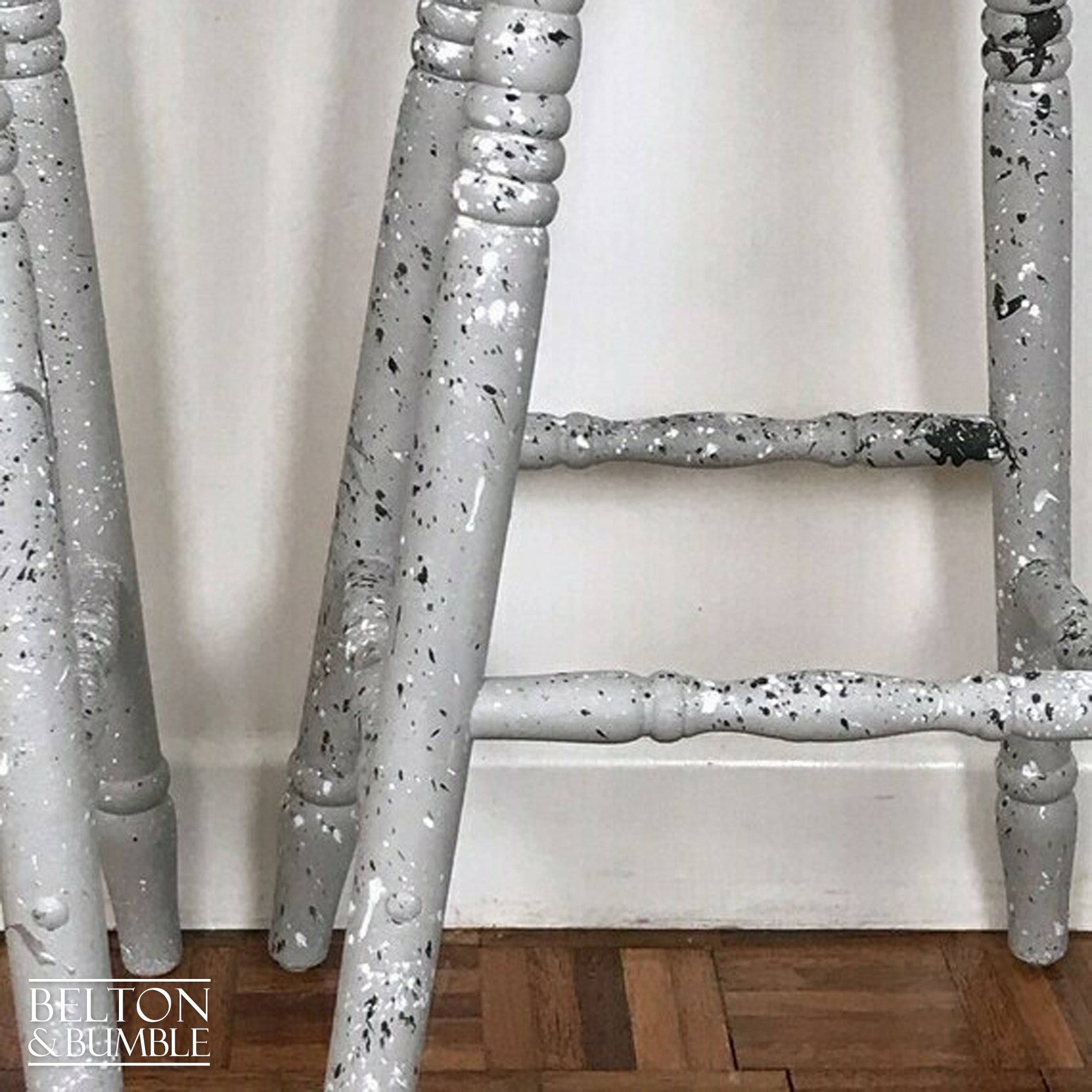 Solid Wood Light Grey Set of Bar Stools-Belton & Bumble