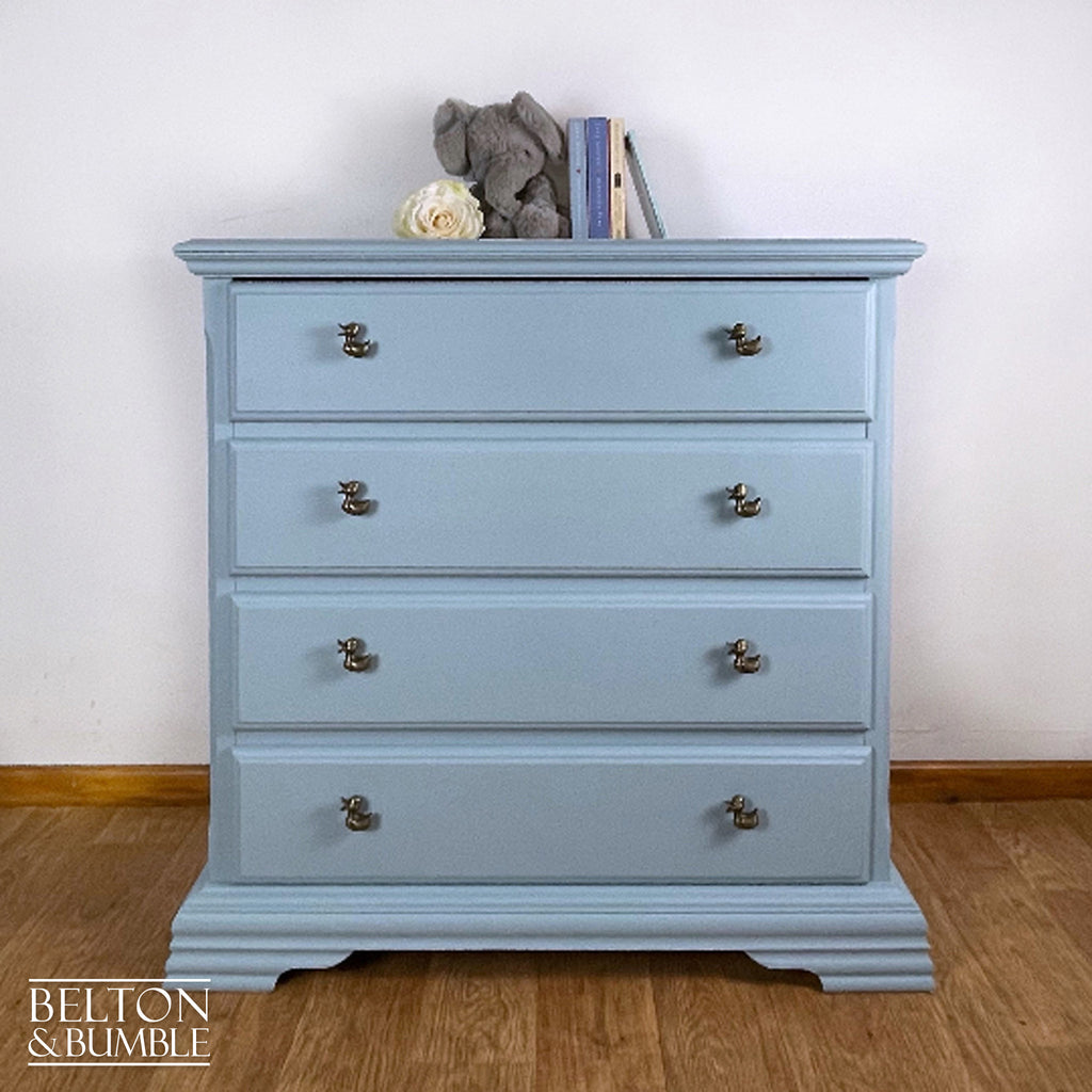 Four Drawer Chest of Drawers in Pale Blue for Children’s Nursery-Belton & Bumble