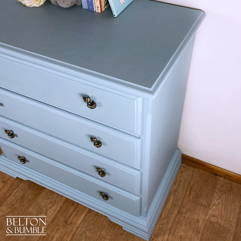 Four Drawer Chest of Drawers in Pale Blue for Children’s Nursery-Belton & Bumble