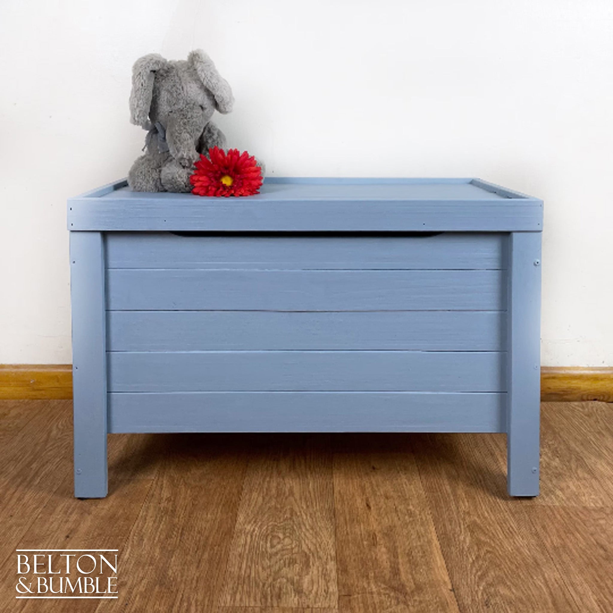 Pine Toy Storage Box in Pale Blue-Belton & Bumble