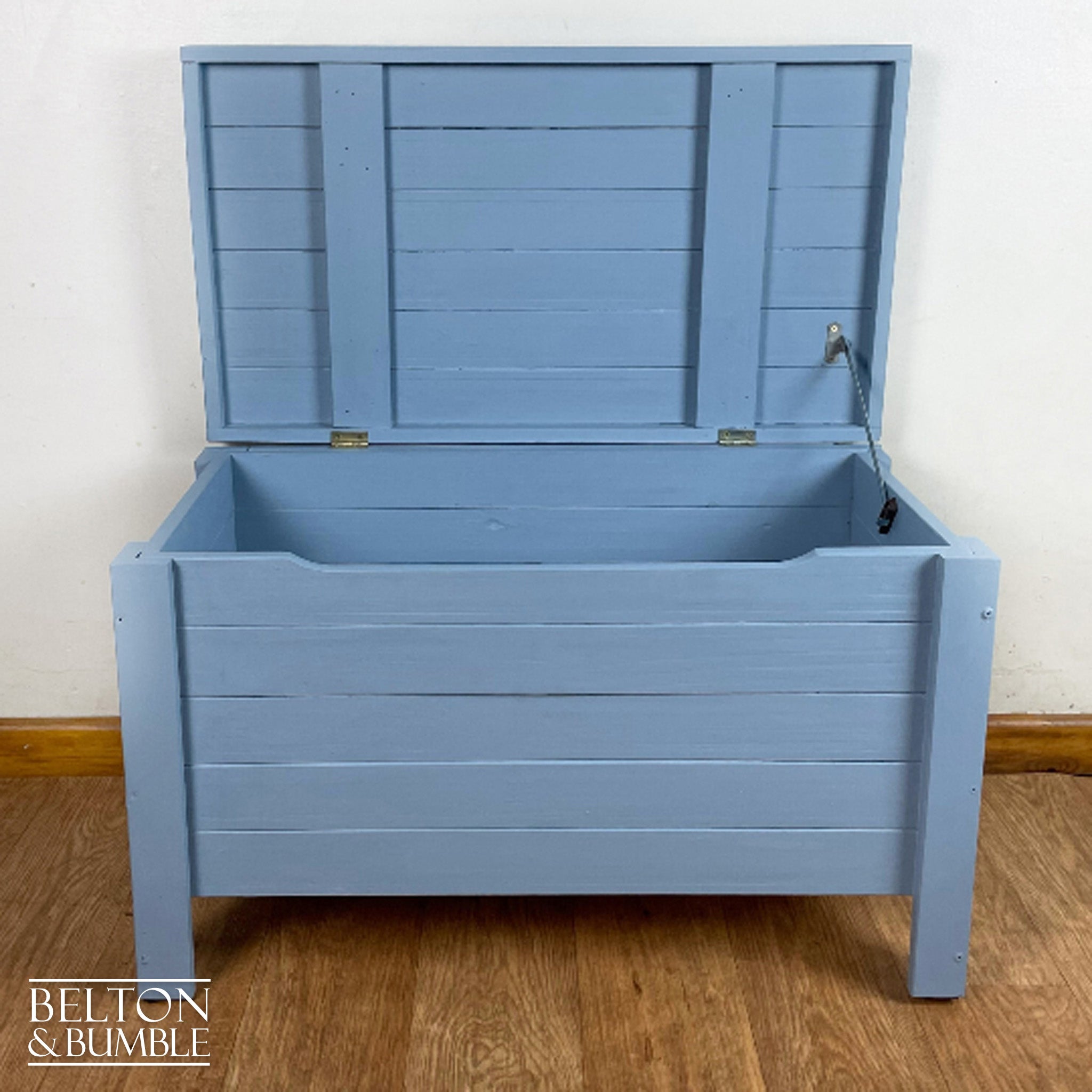 Pine Toy Storage Box in Pale Blue-Belton & Bumble
