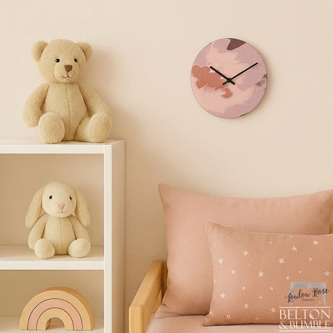 Red & Pink Vinyl Record Clock – Abstract Burst Design-Belton & Bumble