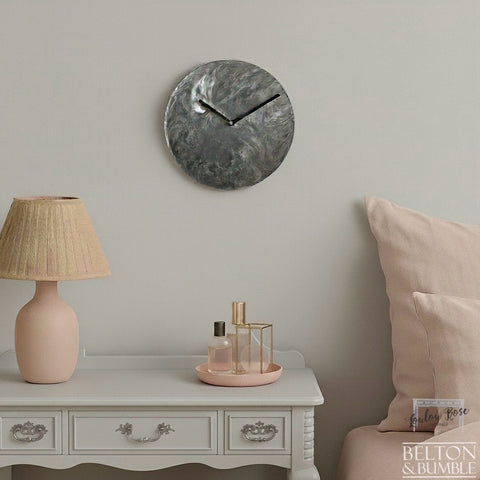 Grey & Pink Vinyl Record Clock – Soft Abstract Wall Art-Belton & Bumble