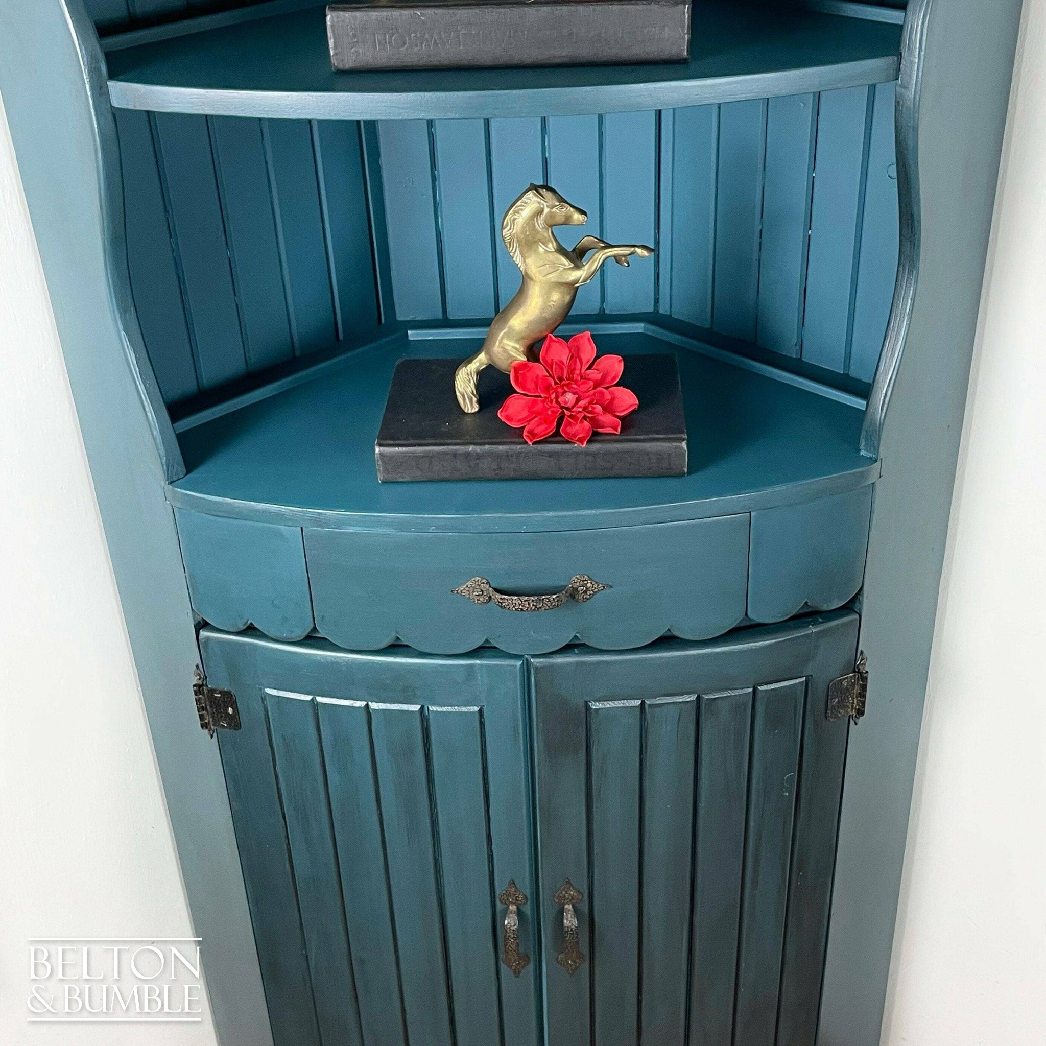 Pine Corner Dresser Shelving Unit-Belton & Bumble