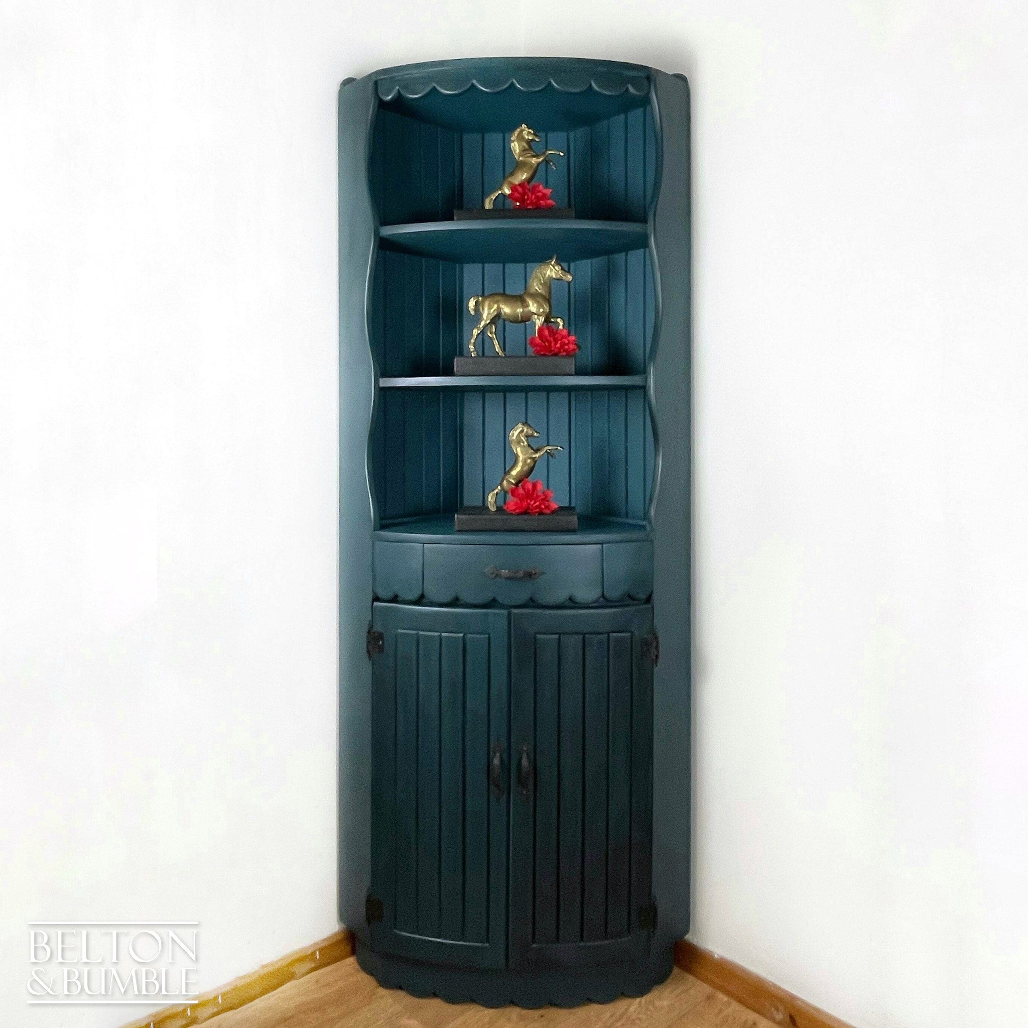 Pine Corner Dresser Shelving Unit-Belton & Bumble