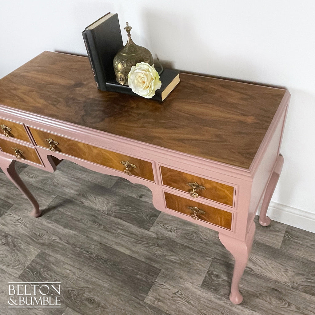 Walnut Dressing Table in Pink-Belton & Bumble