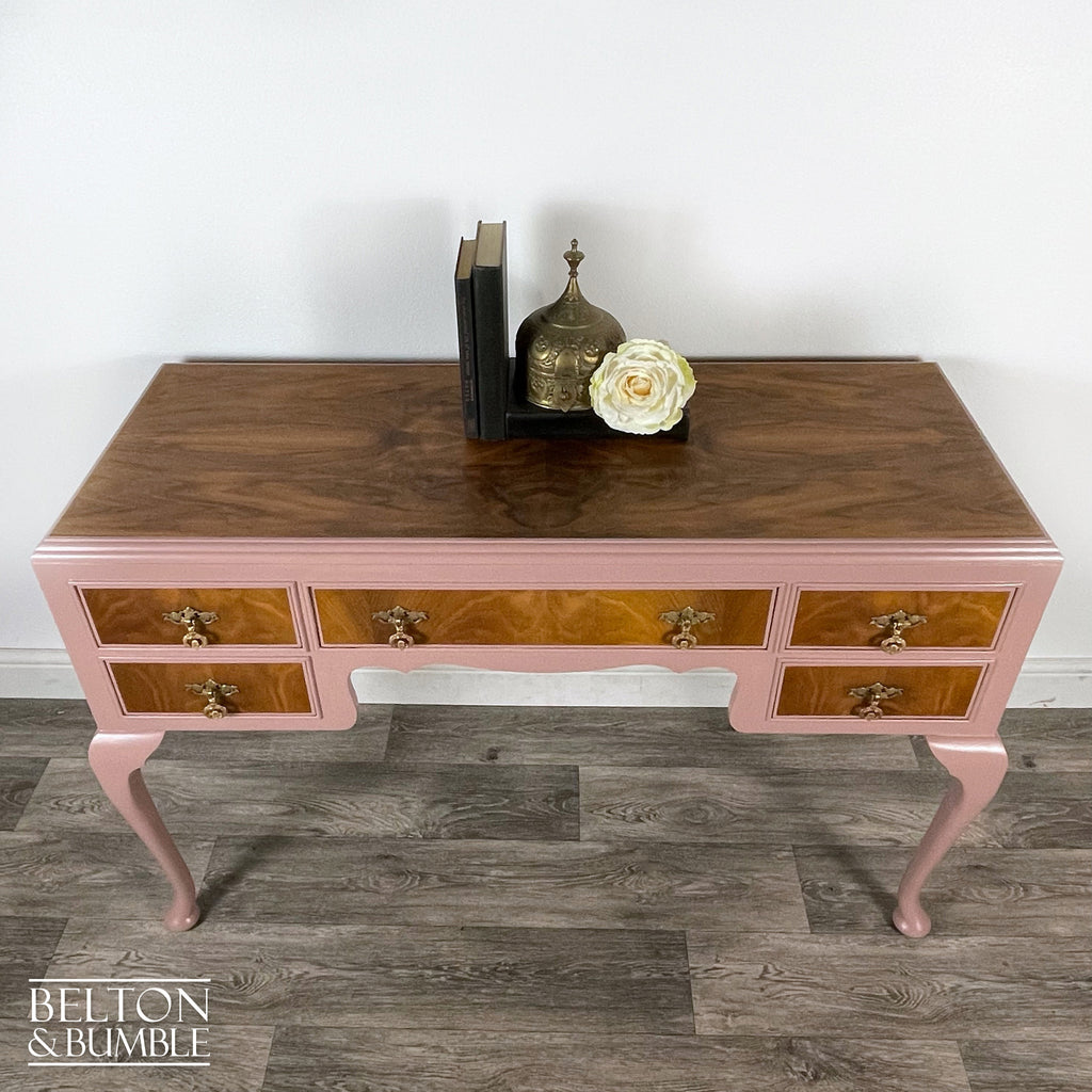 Walnut Dressing Table in Pink-Belton & Bumble