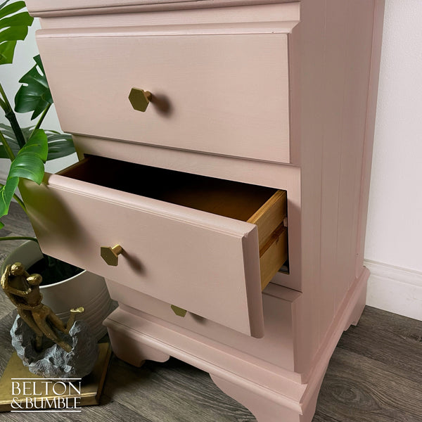 Four Drawer Tallboy Chest of Drawers in Pale Pink-Belton & Butler