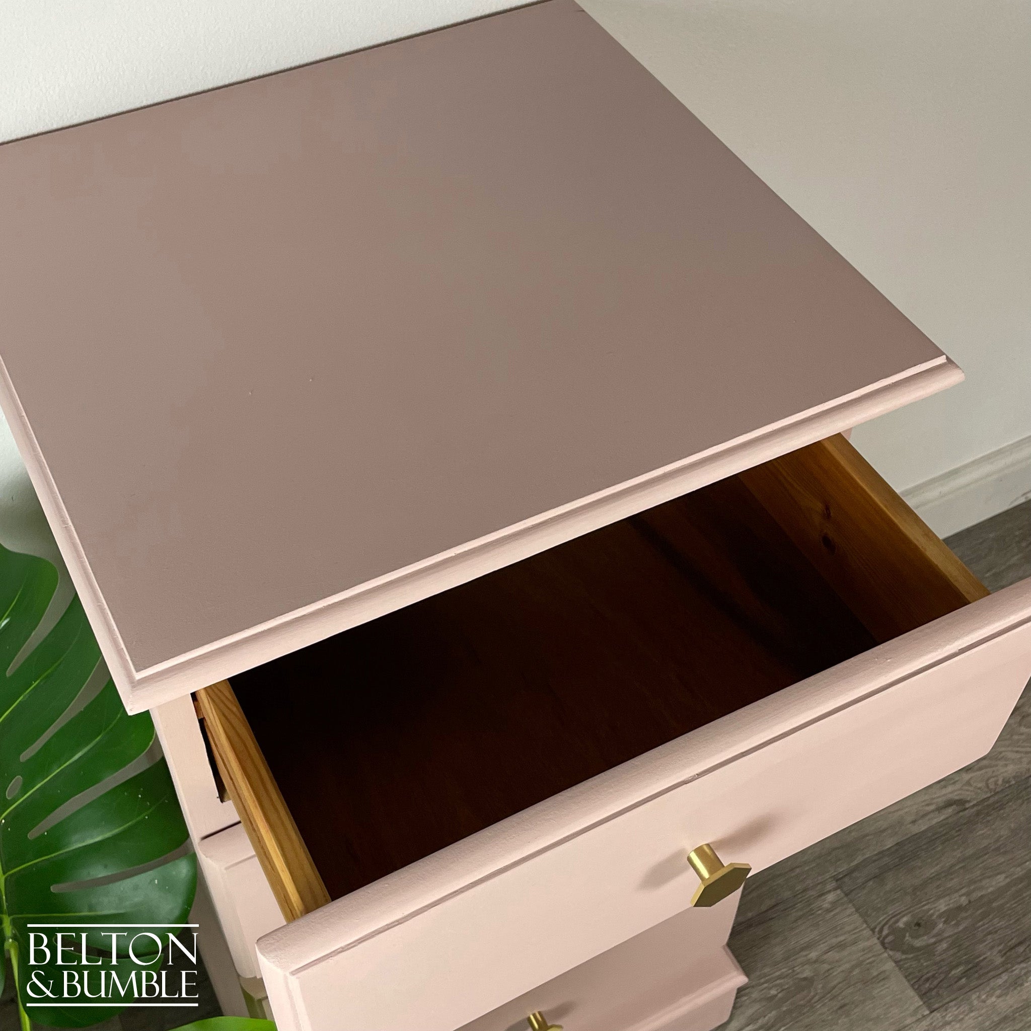 Four Drawer Tallboy Chest of Drawers in Pale Pink-Belton & Bumble