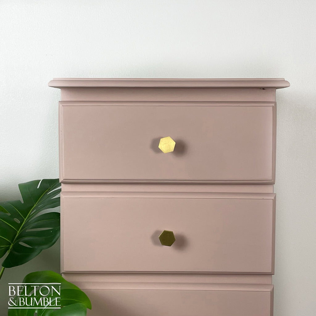 Four Drawer Tallboy Chest of Drawers in Pale Pink-Belton & Bumble