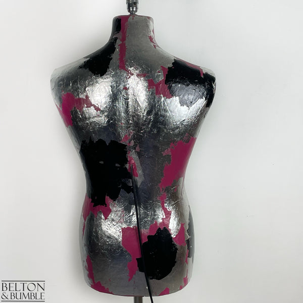 Pink Black and Silver Mannequin Lamp with Stainless Steel Stand – Full back profile