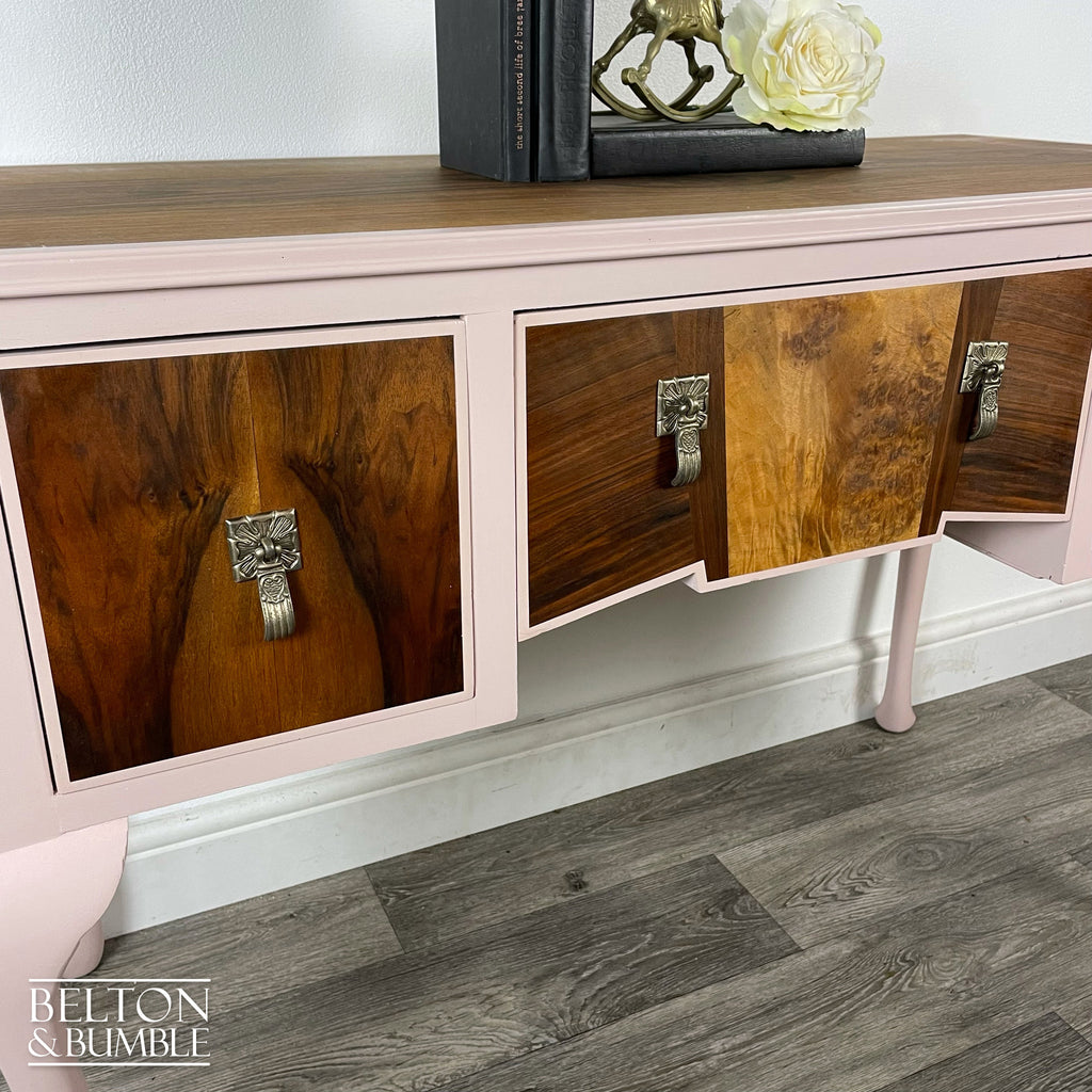 Walnut Desk / Dressing Table in Pink-Belton & Bumble