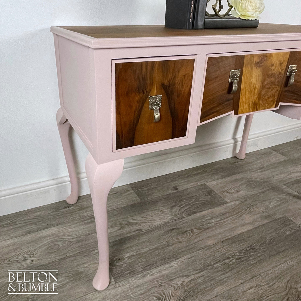 Walnut Desk / Dressing Table in Pink-Belton & Bumble