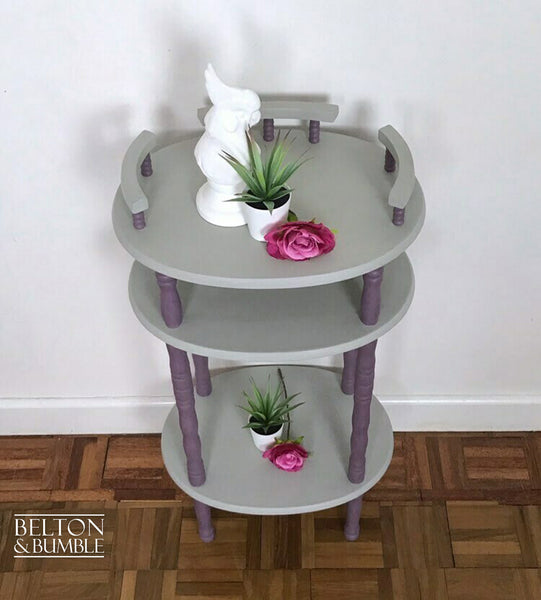 Grey and Purple Telephone Table, Freestanding Shelving or Plant Table-Belton & Butler