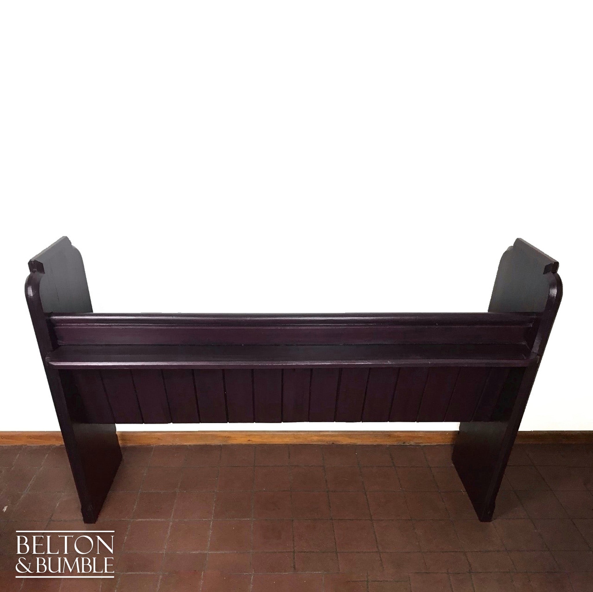 Dark Purple Church Pew Bench and Black Velvet Cushion-Belton & Bumble