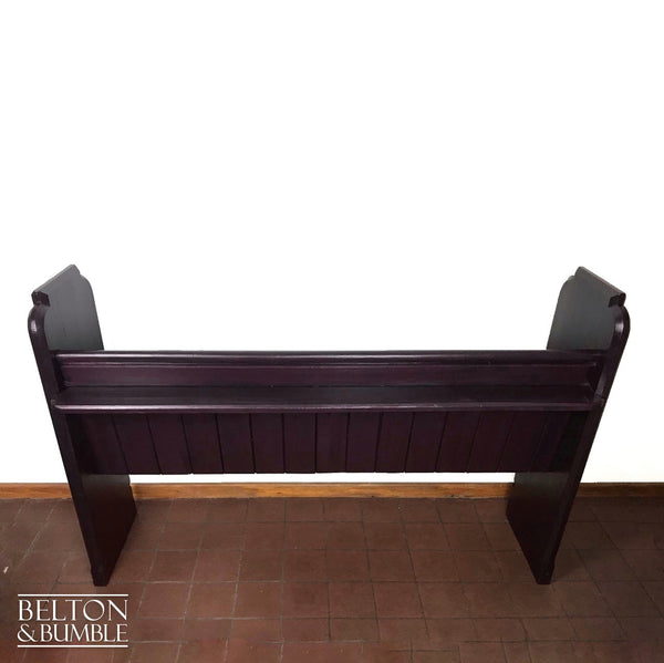 Dark Purple Church Pew Bench and Black Velvet Cushion-Belton & Butler