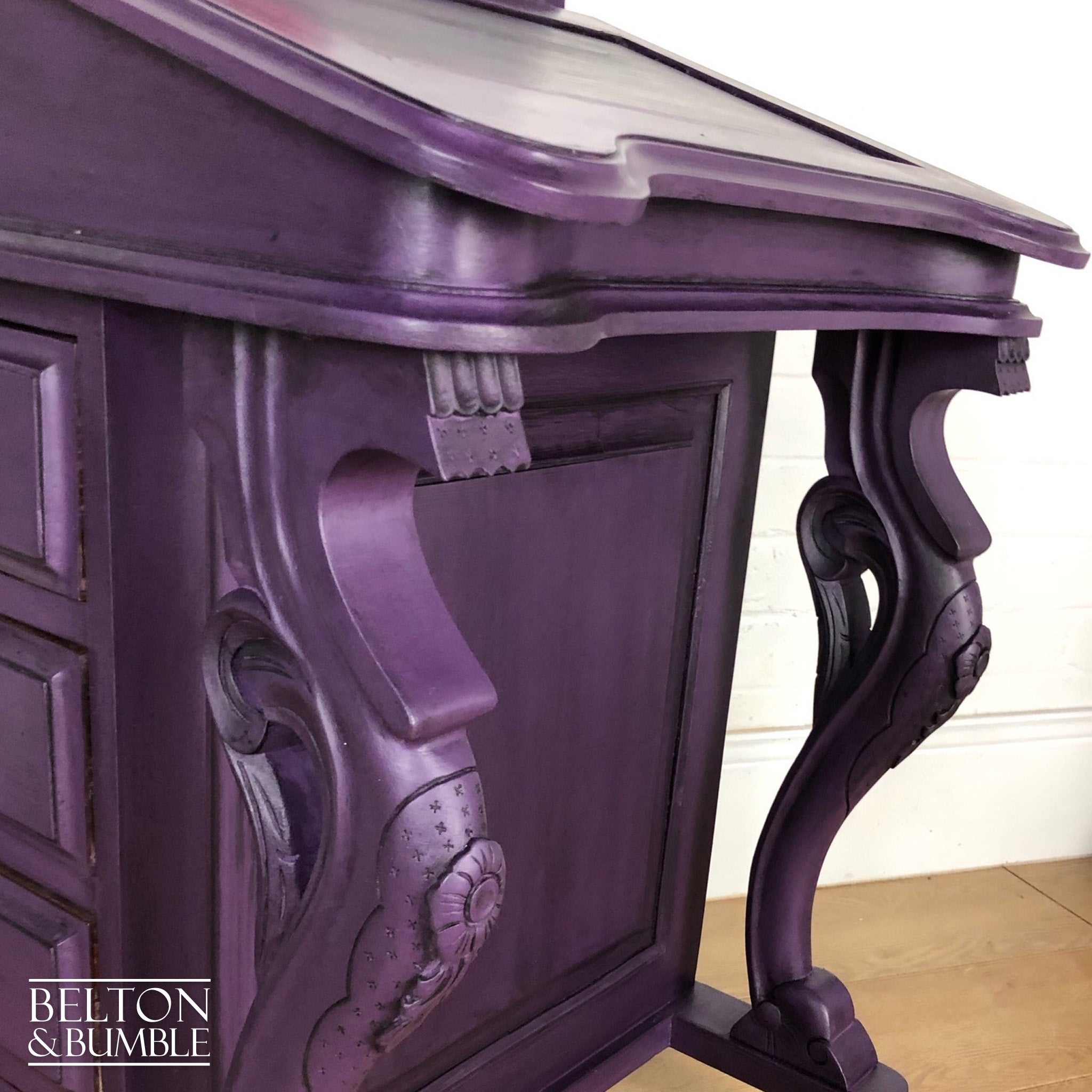 Dark Purple Davenport Desk-Belton & Bumble
