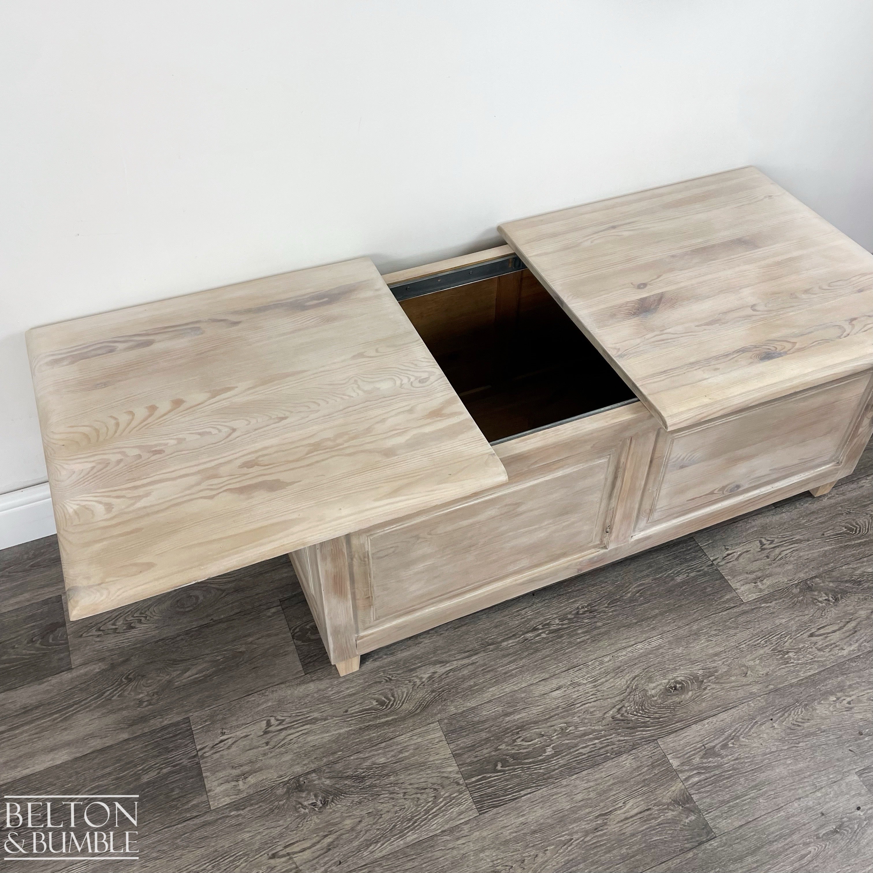 Rectangle Coffee Table with Storage – Interior detail view with usable storage