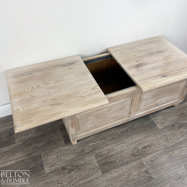 Rectangle Coffee Table with Storage – Interior detail view with usable storage
