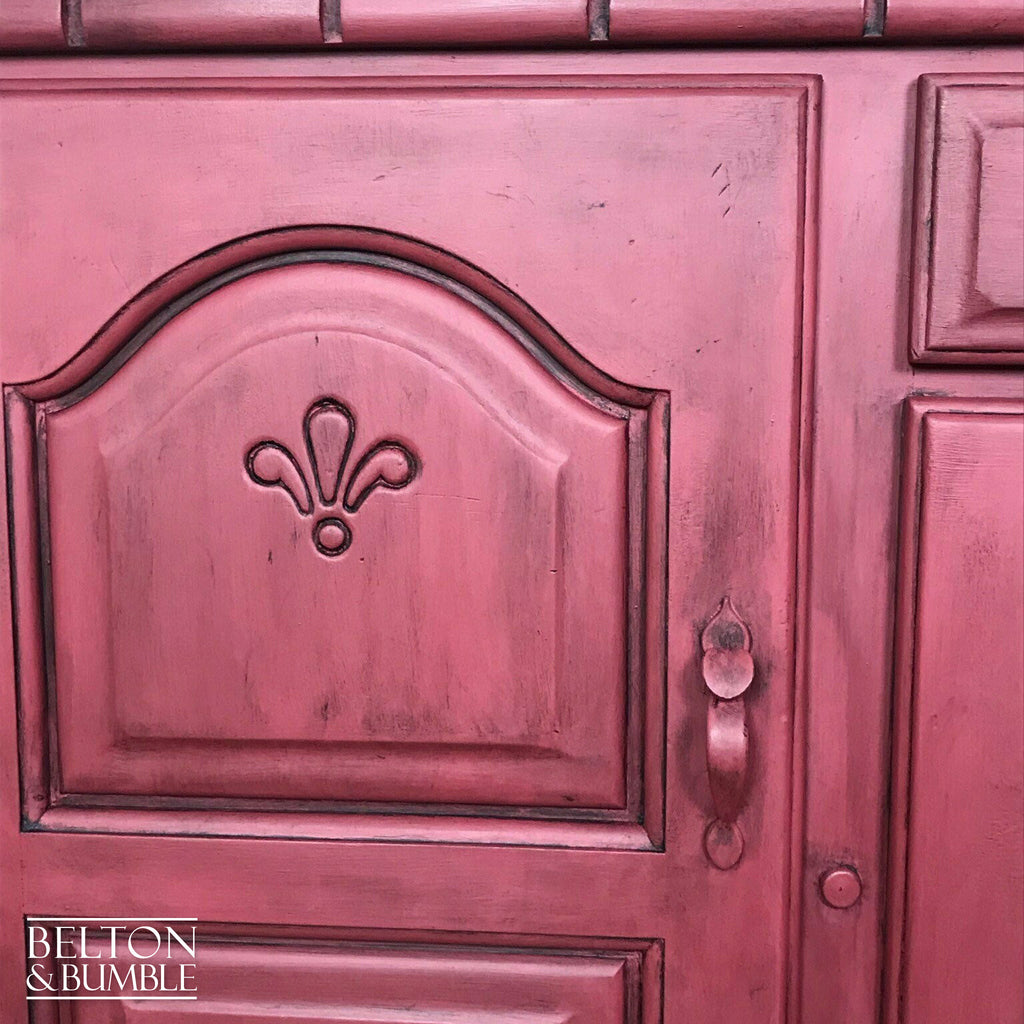 Dark Red Carved Sideboard-Belton & Bumble