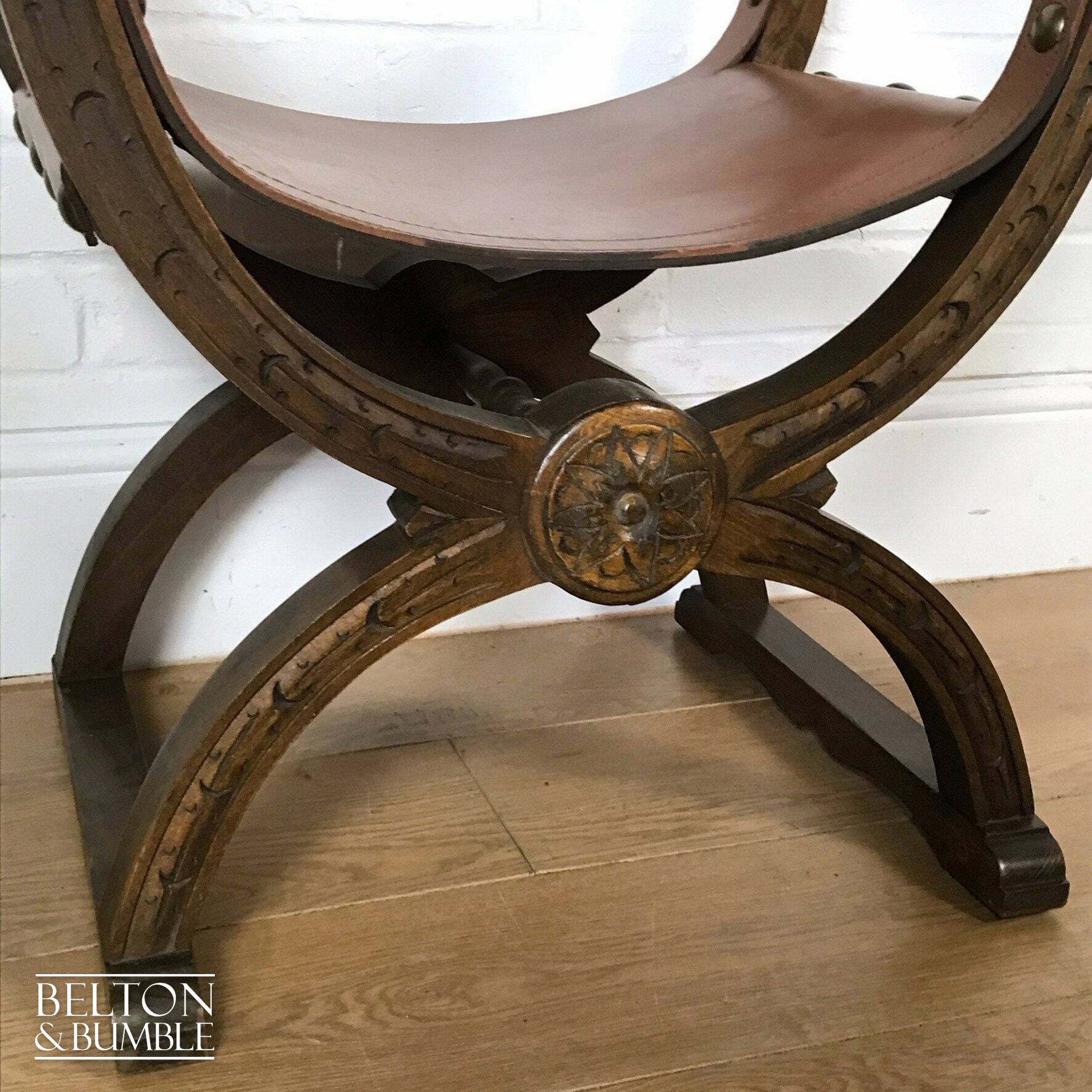 Cross Frame Savonarola Hallway Chair-Belton & Bumble